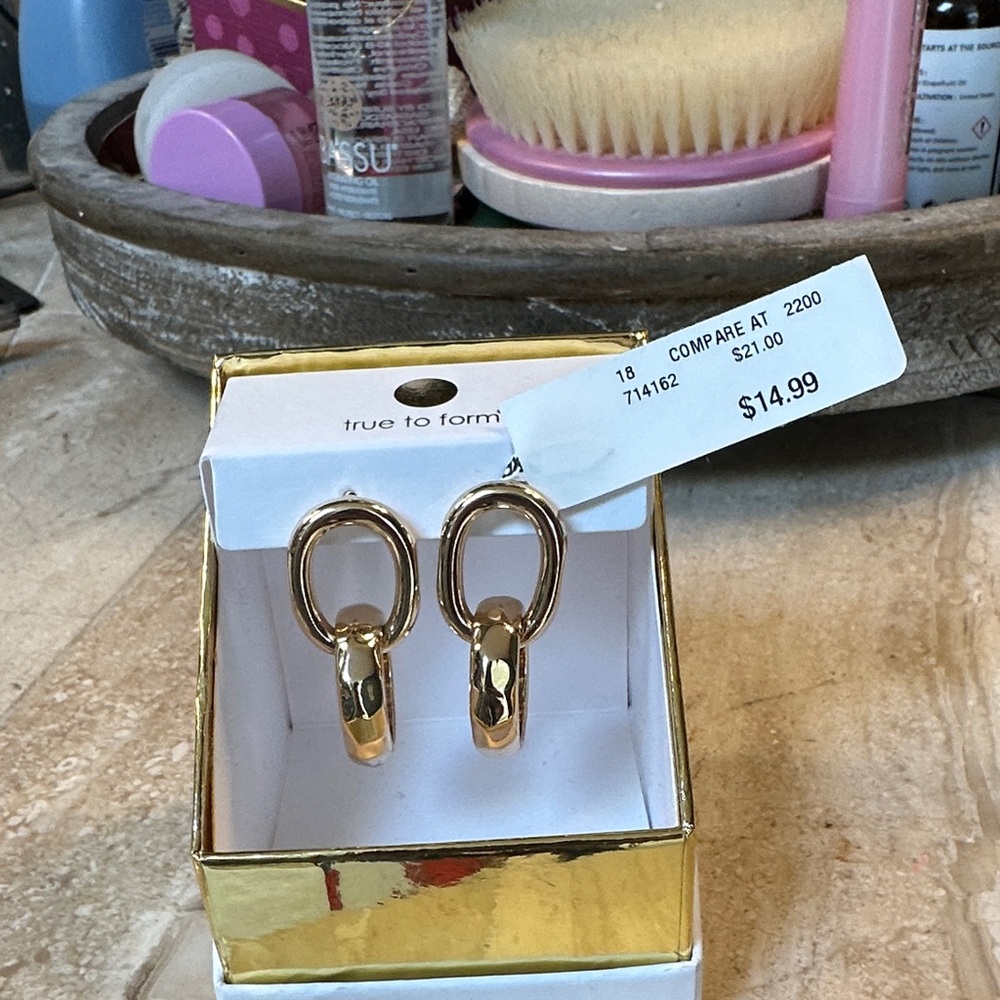 Gold Hoop Drop Earrings - True to Form